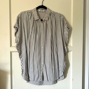Madewell Central Drapey Shirt Blue and White Stripe